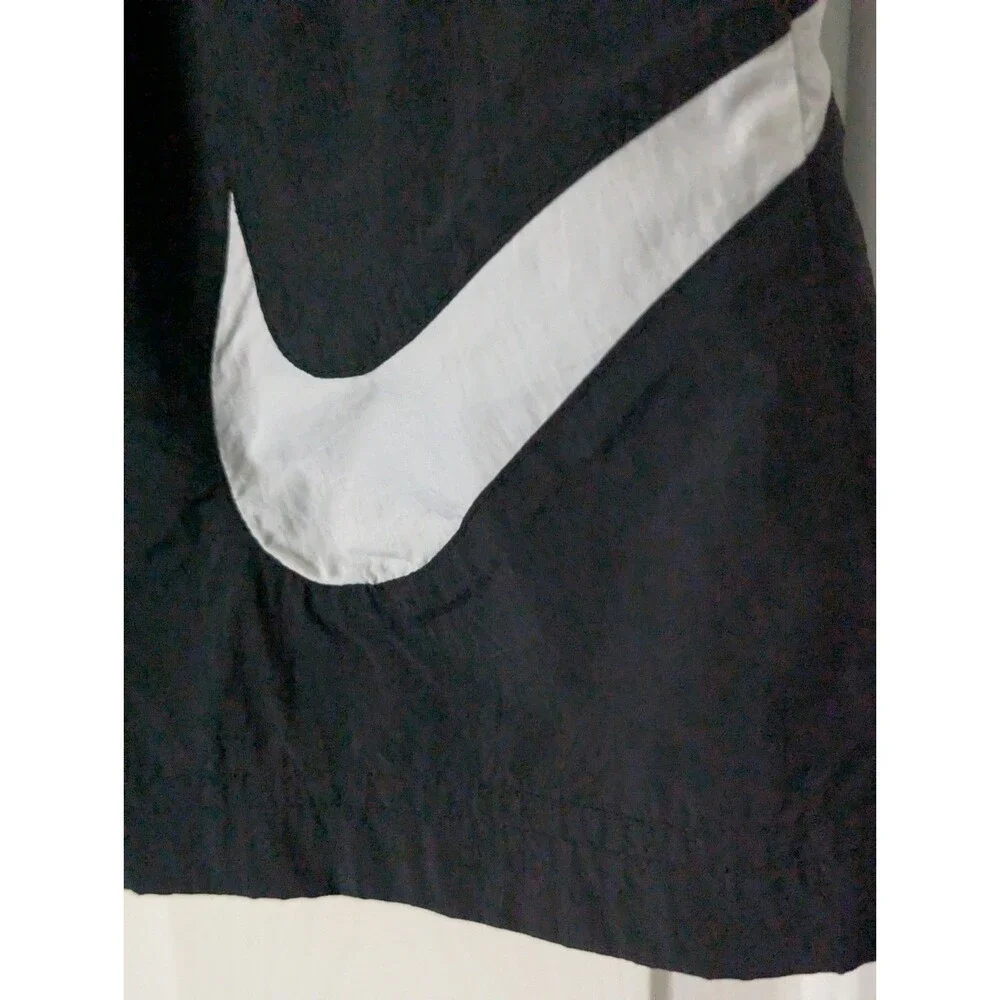 NIKE High Rise Running Shorts Womens Large Black Nylon Swoosh Lined Sportswear